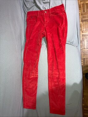 GAP 1969 Bright Red Corduroy Waistband Detail